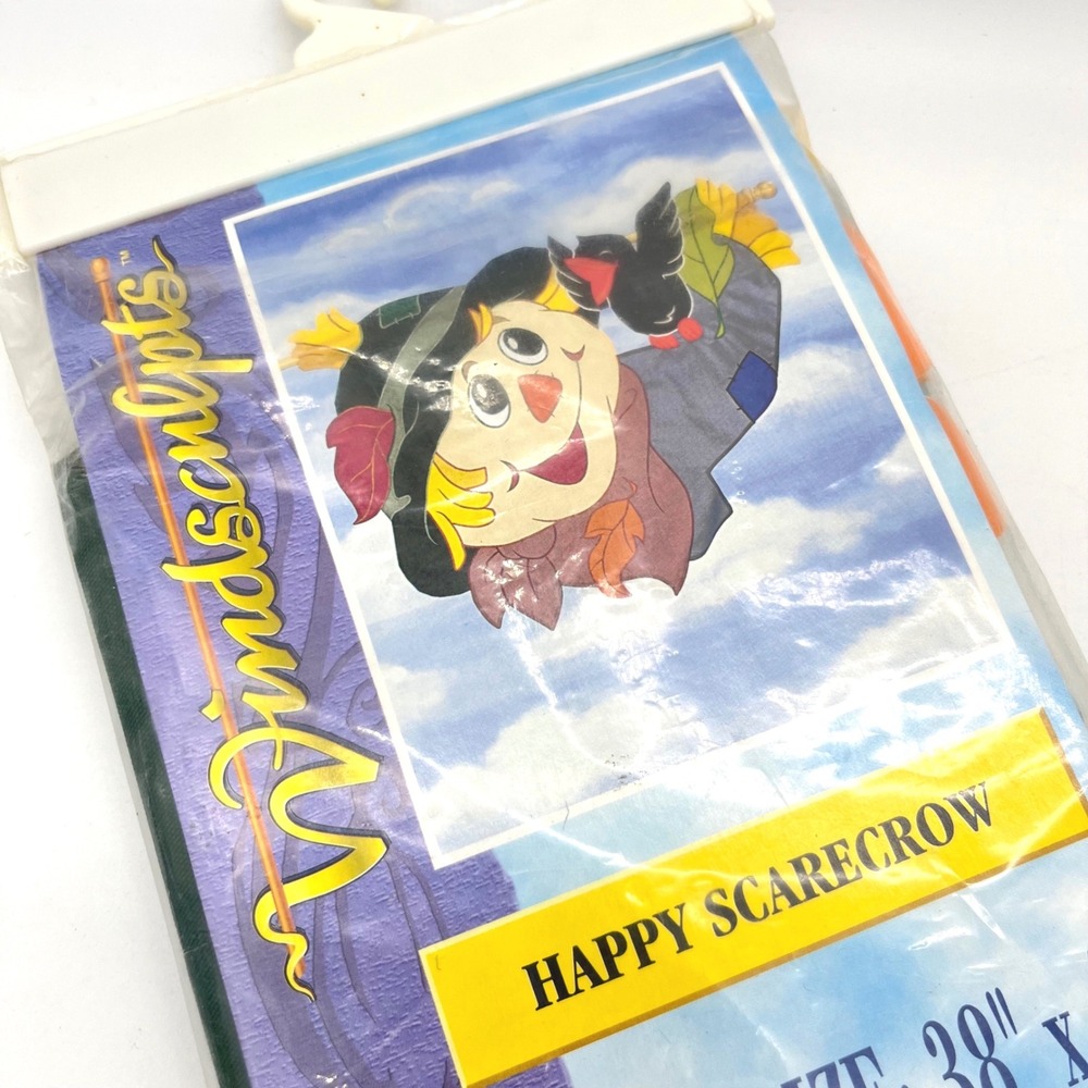 Windsculpts Happy Scarecrow Hanging Flag Sculpture 38x44 Fall Decor 70118 New